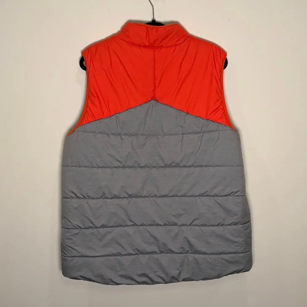 Nike Clemson Tigers Fleece Lined Puffer Vest XL Gray Orange Full Zip NCAA